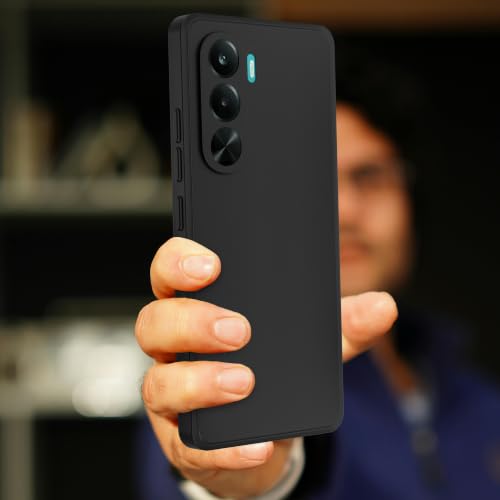 Image of A rtistque Back Cover Case for Realme P4x 5G with Camera Protection | Shockproof TPU|Stylish Protective Design|Slim Fit|Ultra Matte| Back Cover - Black