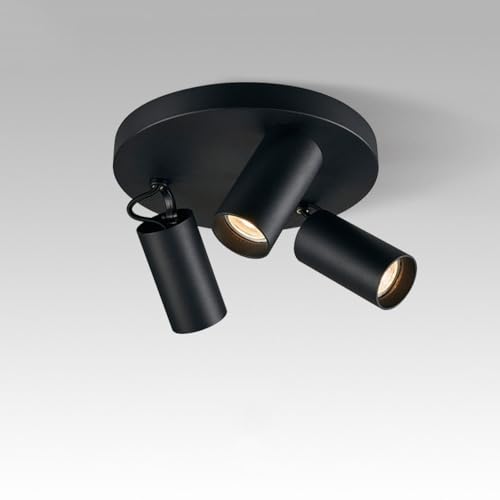 Kit d'éclairage sur rail circulaire orientable noir avec 3 spots encastrés - 7