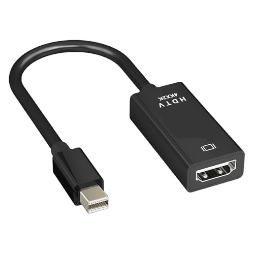 Mini DisplayPort to HDMI Adapter 4K Mini DP to HDMI Adapter Gold-Plated Connector Cord Compatible for MacBook Pro, Mac mini, MacBook Air, Microsoft Surface Pro/Dock, Monitor, Projector, etc
