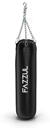 Image of Punching Bag for Home Heavy Duty Boxing Punching Bag with Stainless Steel Hanging Chain 2Feet Unfilled Synthetic Leather and Hand Wrap for (MMA,Kickboxing,Muay Thai,Taekwondo,Judo,Karate). Black