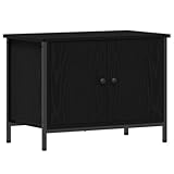 vidaXL Schwarz Eiche TV-Unterschrank Viel Stauraum Modernes Design Rechteckige Form Indoor Wohnzimmermöbel Einfache Montage 60 x 35 x 45 cm Holzwerkstoff Unterhaltungszentrum Stylische Einheit