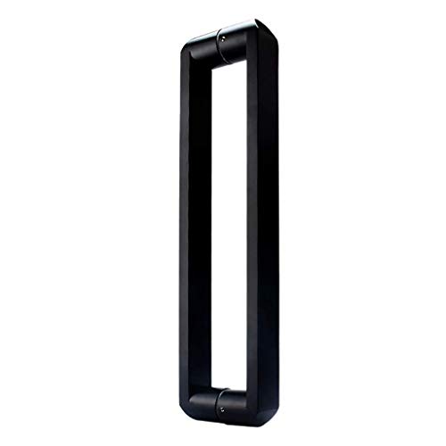 Poignée de porte en verre de douche noire, tirant push-pull en acier inoxydable haute résistance