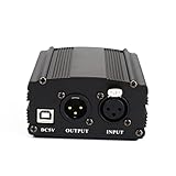 COSMEVIVI 入力 ファンタム電源 コンデンサーマイク用 パワーサプライ 静音起動 低ノイズ設計 ブロードキャスト録音対応 ブラック