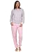 Produktbild RELAX by Normann Damen Frottee Pyjama Langarm mit Bündchen in edler Streifenoptik - 291 201 13 780, Farbe:grau-Melange, Größe:44/46