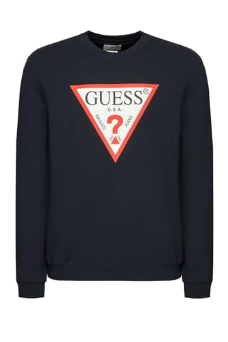 Sweat GUESS Homme Marine Triangle Logo idéal pour vos sorties citadines