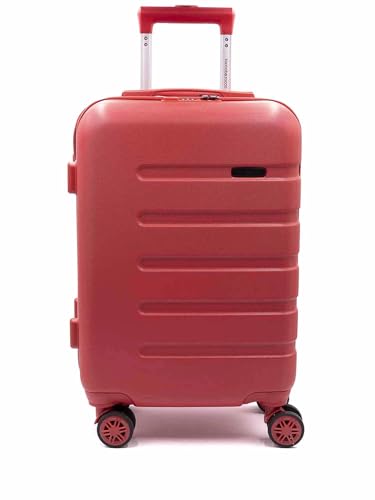 Trolley en ABS Roccobarocco rouge : l'élégance d'un grand bagage rigide de 77 cm
