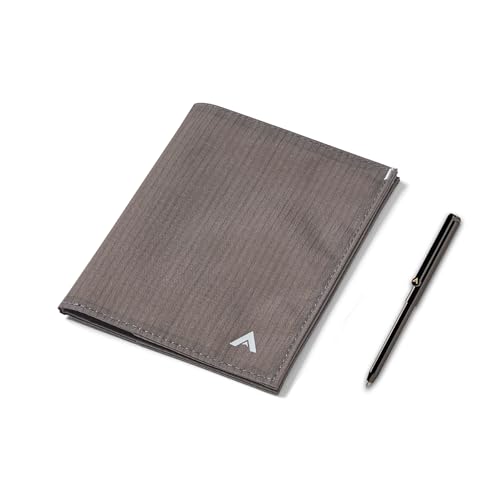 Image of Allett Original Wallet, Charcoal Grey | Nylon, RFID Blocking, Thin Bifold, Minimalistic, Front Pocket | Holds 4-24+ Cards, Bills, Receipts | Wallets for Men & Women
