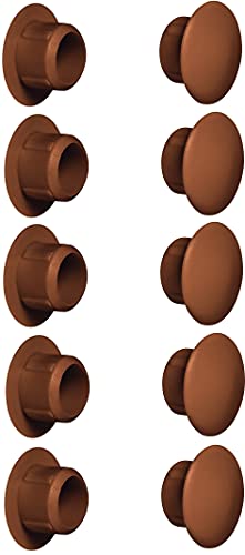 cyclingcolors 10x cache trou bouchon plastique 5mm à 35mm capuchon protection vis blanc noir gris marron meuble table chaise mur (Øtrou 10mm/Brun RAL 8007)