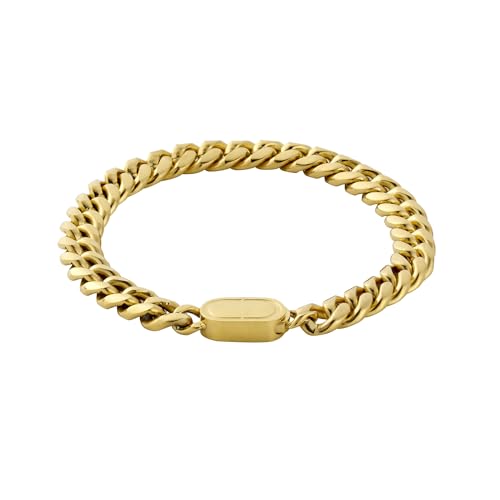 CRAFTD | Gold Cuban Link Bracelet | Durable 18K Gold & 316L Stainless Steel | Waterproof, Heat & Sweat Resistant | Gifts for Men | Men's Jewelry | Size 8MM | Length 7.5