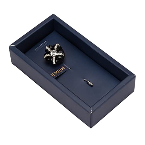 Image of Peluche Crystal Flower Brooch /Lapel Pin for Men