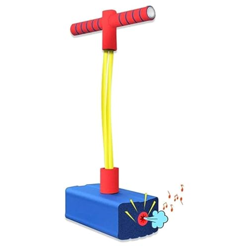 Image of CRIYALE Pogo Stick Toys for Boys Girls, Indoor & Outdoor Bouncing Jumper for Toddlers Age 3 and Up Garden Toys, Safe & Durable Foam Bungee Jumping Stick Makes Squeaky Sounds Improves Balance (Blue)