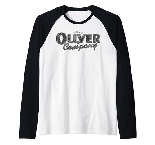 T-shirt Oliver & Compagnie Disney de style baseball raglan noir