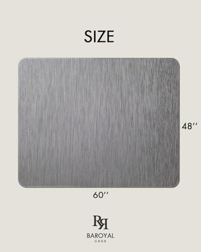 Image of Baroyal Office Chair Mat for Hardwood Floor Under Desk Computer Rolling Chair Mat for Wood /Tile Floor Non-Slip Heavy Duty Desk Rug PVC Plastic Hard Floor Protector 48 inch x 60 inch (Gray)