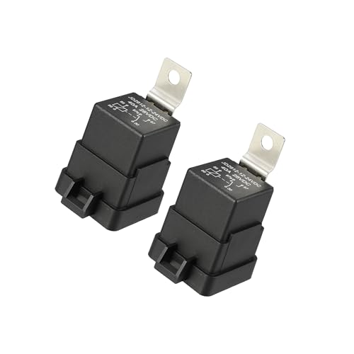 Motoforti 2 Pcs Waterproof Relay DC 24V 40A, 5 Pin Relay Car Charge Case Universal for Car Durable Plastic Black Long-lasting