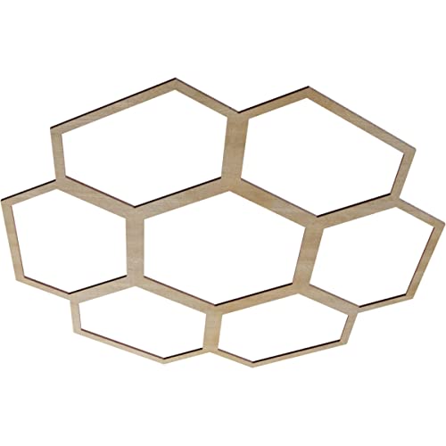 Image of Ekena Millwork 38 inchOD x 16 1 /4 inchID x 1 /4 inchT Florin Wood Fretwork Pierced Ceiling Medallion, Hickory