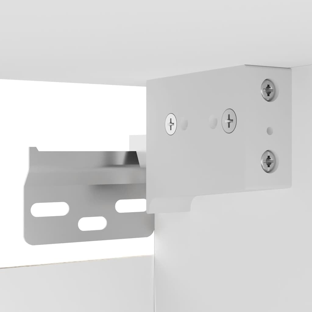 Mobile TV da parete bianco, mobile TV sospeso in legno, supporto TV a parete per soggiorno, moderno mobile basso con anta, mensola sospesa HiFi per DVD, 30,5 x 30 x 30 cm