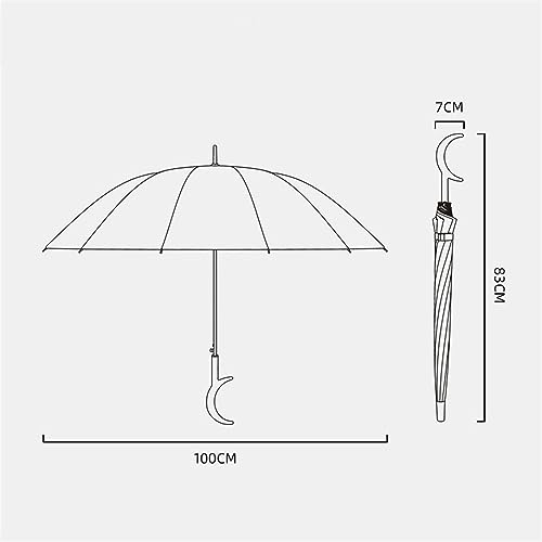 Paraguas sólidas transparentes para lluvia y viento con mango largo 3