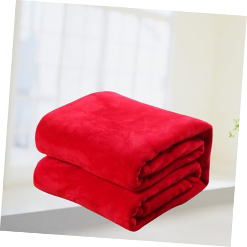 Manta de franela gruesa roja Uonlytech para sofá y cama 8