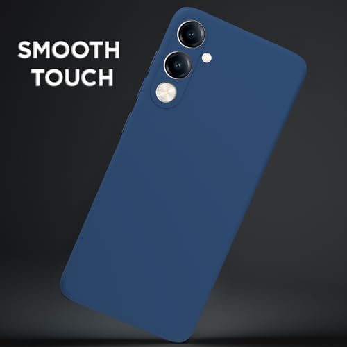 Image of Outlouders Back Cover for iQOO Z10 lite 5G / Vivo T4 lite 5G / Y19 5G / Y19e / Y04 4G / Y29s 5G | Camera Protection | Durable Soft Matte Silicone Bumper Case (Blue)
