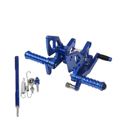 Repose-Pieds Moto pour YZF R3 R25 et MT03 2015-2022 Commandes Reculées Réglables Bleu