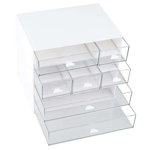 Desk Organizer, Bathroom Office Desktop Countertop Vanity Organizer With Drawer, Stackable Office Accessories Makeup Cosmetic Skincare Box Storage Organization Caddy For Bathroom Home (3Tier) #TOP4