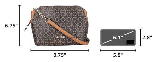Image of Calvin Klein Women's Hailey Signature Triple Compartment Chain Crossbody
