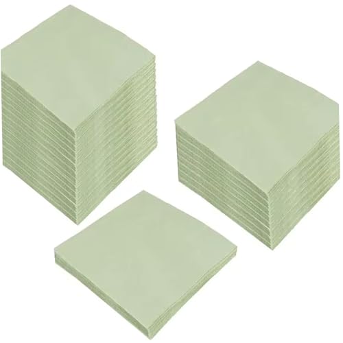 Serviettes de cocktail vert sauge en papier de dîner haut de gamme