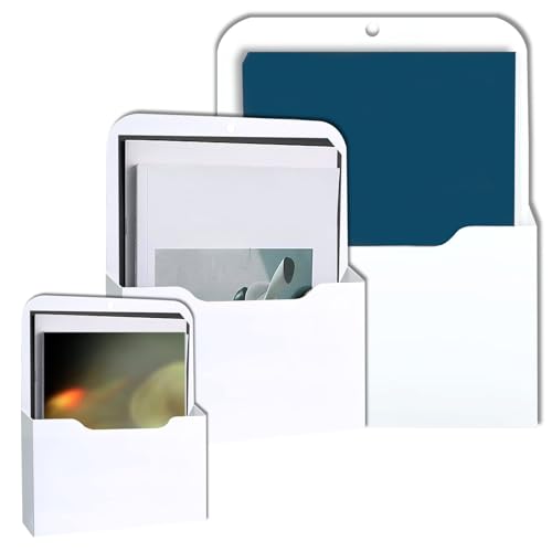 SVUPUE Documents Magnétiques pour Bureau, 3 pièces Porte Documents Magnétiques, 3 Tailles, Porte Lettres A4 avec Aimants Puissants, pour Tableau Blanc, Réfrigérateur, Maison, Blanc