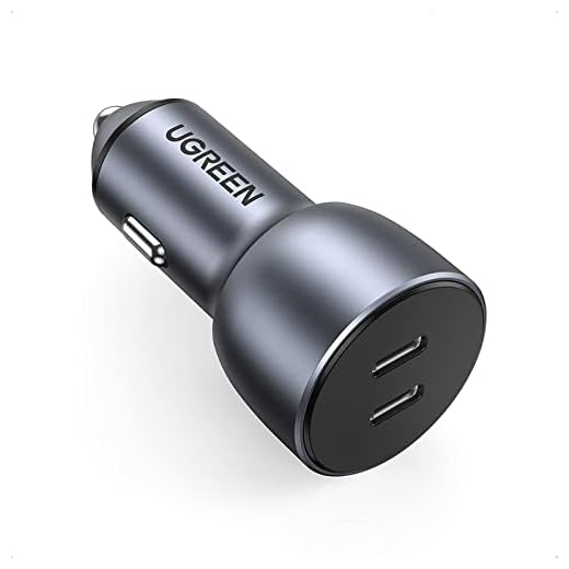 UGREEN Cargador Coche Dual USB C Puerto, 36W Power Delivery 3.0 Carga Rápida, Cargador Móvil Coche con Funda de Aluminio, Mini Cargador Coche para Teléfono, Tableta, iPhone, Samsung, Huawei, Xiaomi,LG