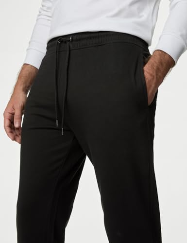 Image of Marks & Spencer Cotton Rich Straight Leg Trackpants