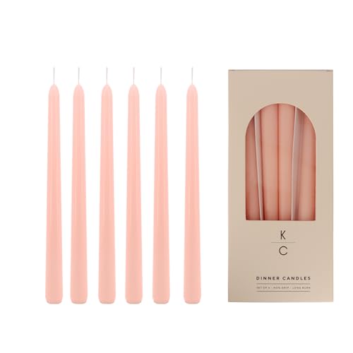 Tapered Dinner Candles - Soy & Paraffin Blend, Dinner Candles with Long-Lasting 7-Hour Burn for Stylish Homes - Candle in Curated Colors Ideal Gift for Hosts, Brides & Event Planners-Peaches