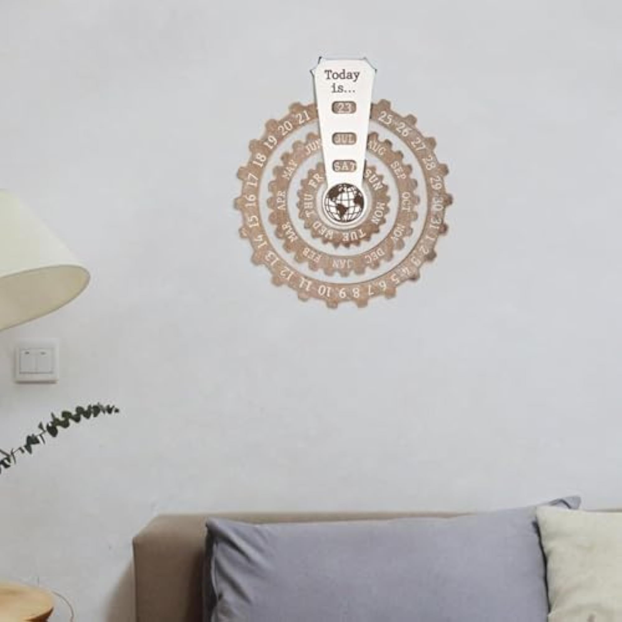 Light Brown Perpetual Wall Calendar Gift Ornament for Home