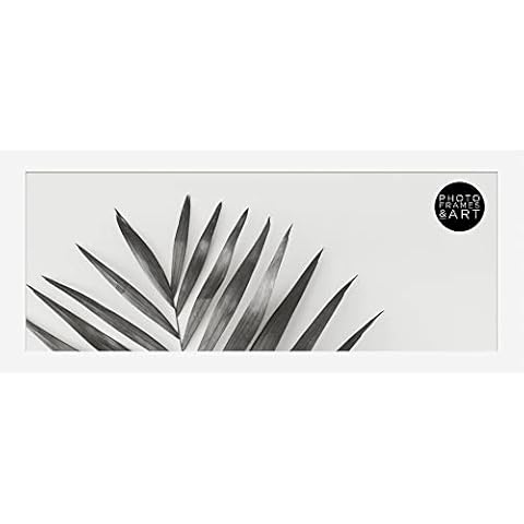 12x5" / 30x13cm - GLASS WINDOW - Modern White Premium Oxford Panoramic Thin Photo Frame Portrait & Landscape Cover