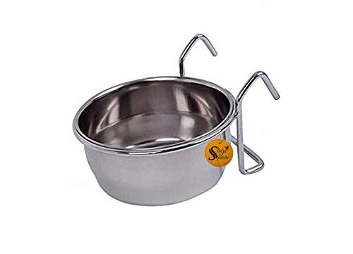 Sage Square Rustproof Stainless Steel Cage Food, Seed, Water Feeder Cum Bowl with Holder clamp for Birds (250ml) (Set of 1) (B08CZJRXSS) Amazon Price History, Amazon Price Tracker