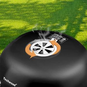 Miniatura 4 de Techwood - Parrilla eléctrica para exteriores, 1600 W, para campamento, picnics y fiestas, color negro