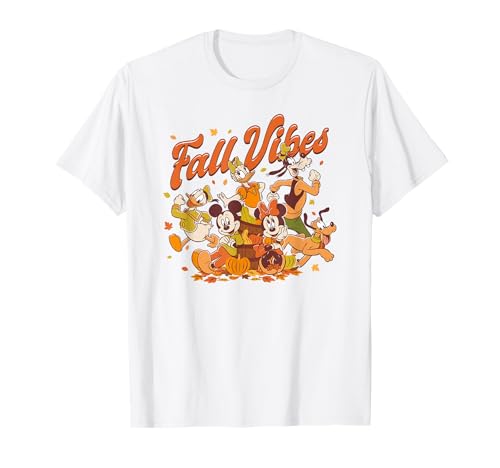 Disney Mickey & Friends Fall Vibes Group Shot Big Chest Logo T-Shirt