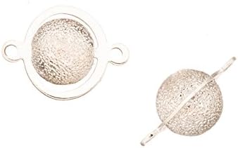 Stardust Bead Link Latón acabado rodio, 0.630x0.472 in, se vende por paquete de 6 (paquete de 2), ahorra $1