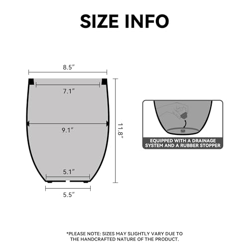 Kante 11.8 Inch Tall Concrete Planter, Large Indoor Outdoor Plant Pot with Drainage, Smooth Charcoal Finish, Ideal for Porch, Home, Garden, Patio by Kante - Used condition - Image 2