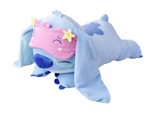 Simba Toys Disney Snuglets Wellbeing Plüschfigur Stitch liegend 40 cm – weich mit Schlafmaske und angenehmem Zusatzgewicht ca 500 g – geeignet ab den ersten Lebensmonaten – schönes Geschenk