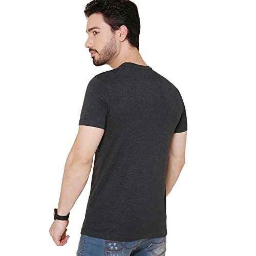 Image of Free Authority Iron Man Printed Regular Fit Grey Cotton Men's T-Shirt