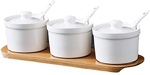 SDGBCXD, Caja de condimentos, Juego de 3 tarros de Utensilios de Cocina, Juego de ollas nórdicas, Bote de azúcar, Sal y Chile, Caja de Almacenamiento de condimentos ，El Tanque de comestibles