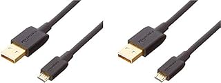 AmazonBasics USB 2.0 A-Male to Micro B Charger Cable (2 Pack), 3 feet