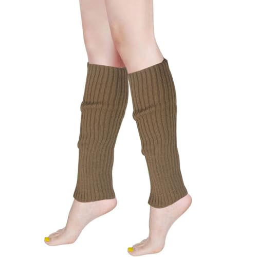 Image of FZBNSRKO Women Girls 80s Knit Leg Warmers Ribbed Long Leg Warmers for Party Sports Accessories