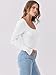 ANRABESS Womens Long Sleeve Tops Scoop Neck Rib Knit Shirts Slim Fitted Basic Tee Teen Girl 2025 Fall Outfits Trendy Clothes White Medium