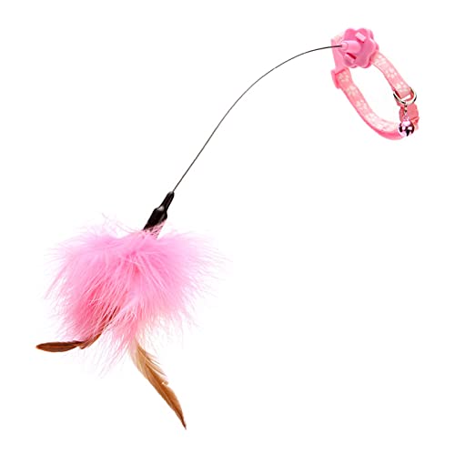 CATSELURRY Teasing Collars Funny Kitten Automatic Toy with Feather Decoration Relieve Boredom Supplies Cat Amusing-Collar Hands-Free Toy