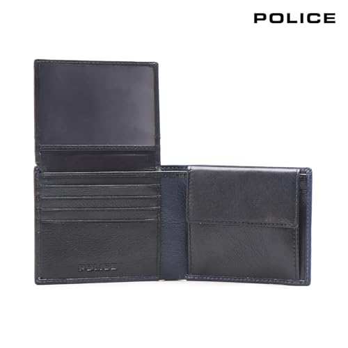 POLICE Rapodo Over Flap Coin Wallet Mens Wallet Genuine Leather Wallet for Men Bifold Purse with Card Holder 4 Credit Card Slots 1 Coin Pocket - Black 6 31EeeOzBbWL