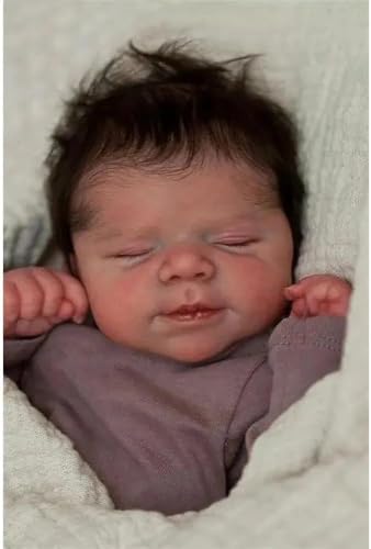RXDOLL Reborn Babypuppen Silikon Ganzkörper Mädchen Pascale 18 Zoll Schlafende Neugeborene Puppe Wasserdicht Realistische Babypuppen Anatomisch Korrekt Babys Mädchen mit Wurzelhaar – Bild 4