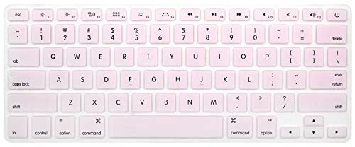 HRH Silicone Keyboard Cover Skin for MacBook Air 13,for MacBook Pro 13/15/17 (with or w/Out Retina Display, 2015 or Older Version)&for iMac Older USA Layout,Light Pink