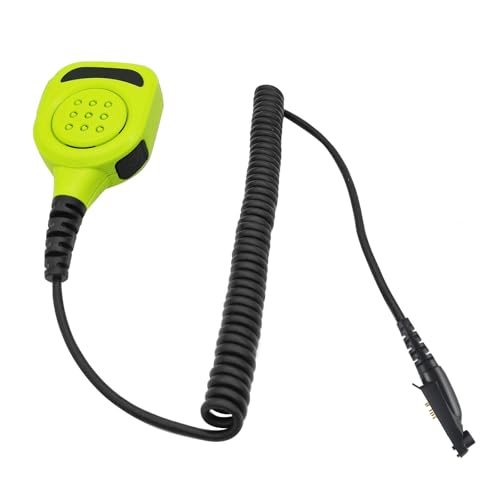 HELETUL IP65 Walkie Talkie Remote Speaker Mic for Retevis NR30 RB23 RB46 RT29 RT47 RT47V RT48 RT82 RT83 RT87, PTT Shoulder Mic for Motorola EX500 EX600 GP328Plus for Ailunce HD1 HD2 HA1G (Green)