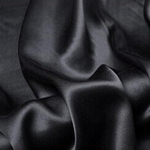 Tissu crêpe satiné noir 150x200cm pour réussir vos projets de couture de robe